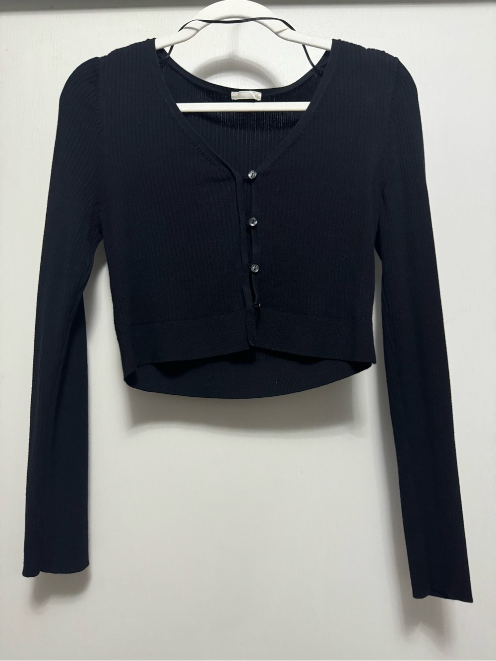GU UV Cropped Black Button Down Longsleeve Cardigan XL